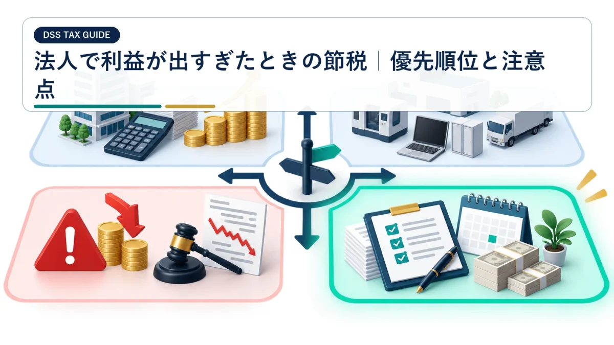 法人で利益が出すぎたときの節税｜優先順位と注意点