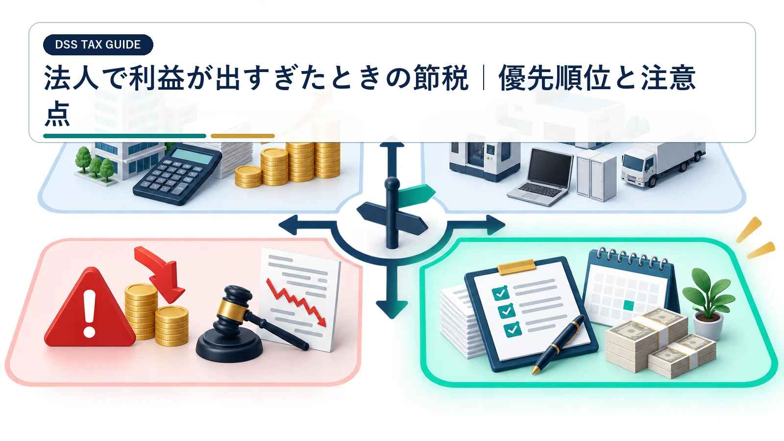 法人で利益が出すぎたときの節税｜優先順位と注意点