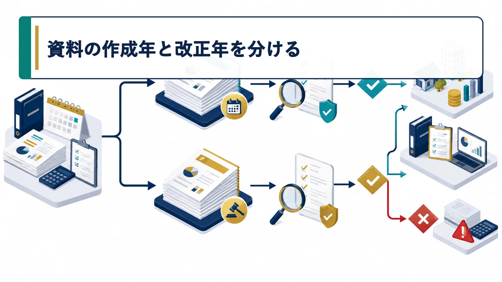 資料の作成年と改正年を分ける