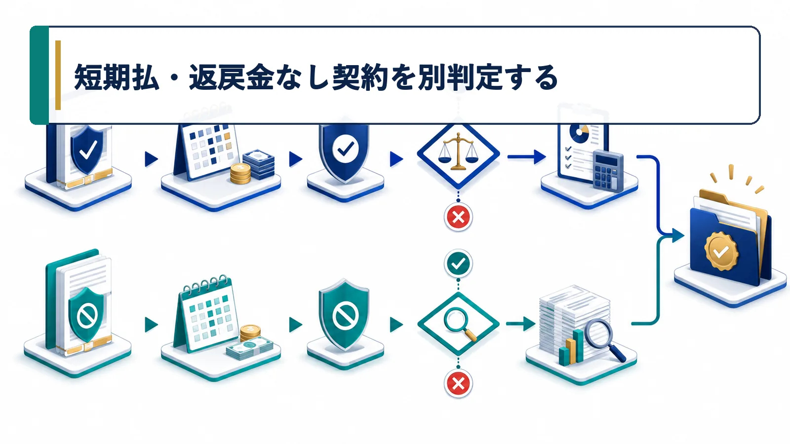 短期払・返戻金なし契約を別判定する