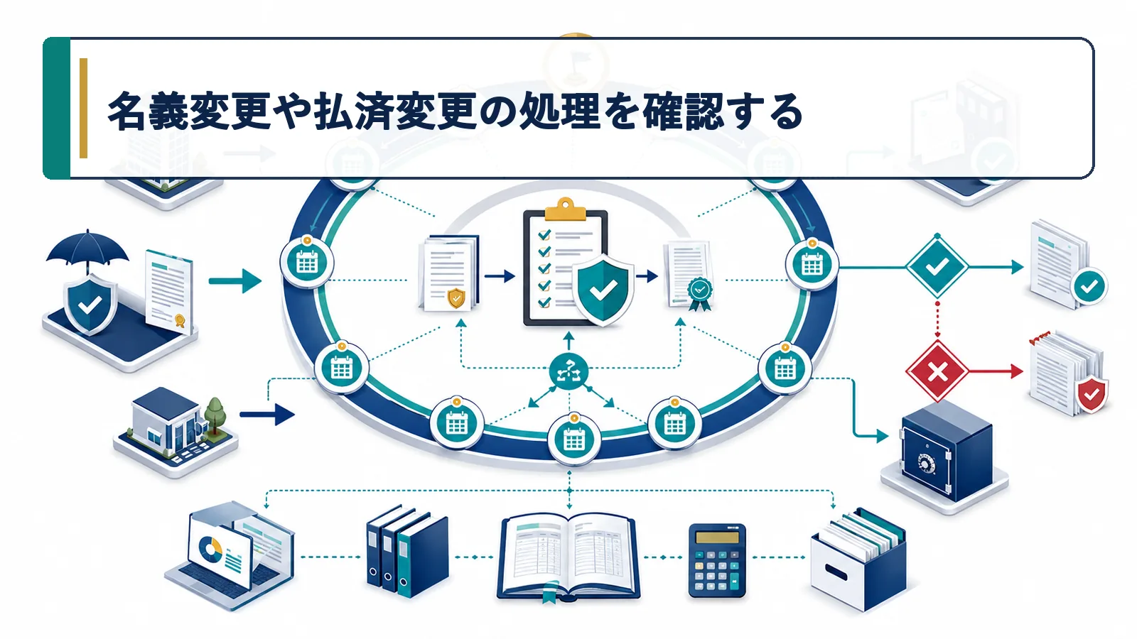 名義変更や払済変更の処理を確認する