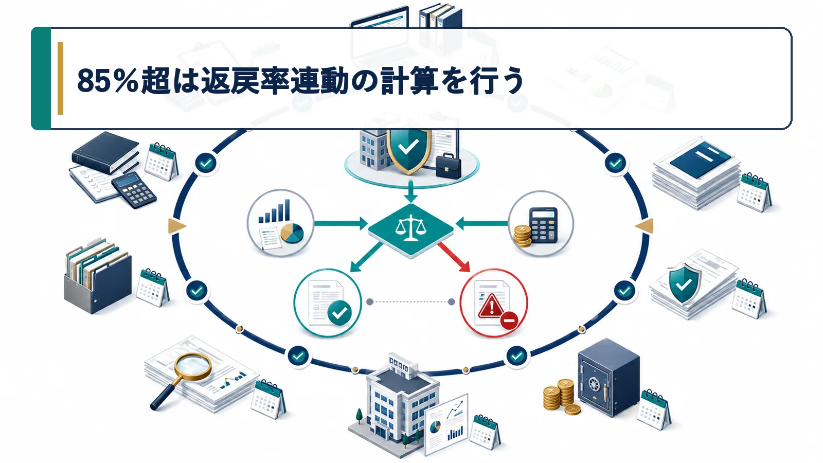 85％超は返戻率連動の計算を行う