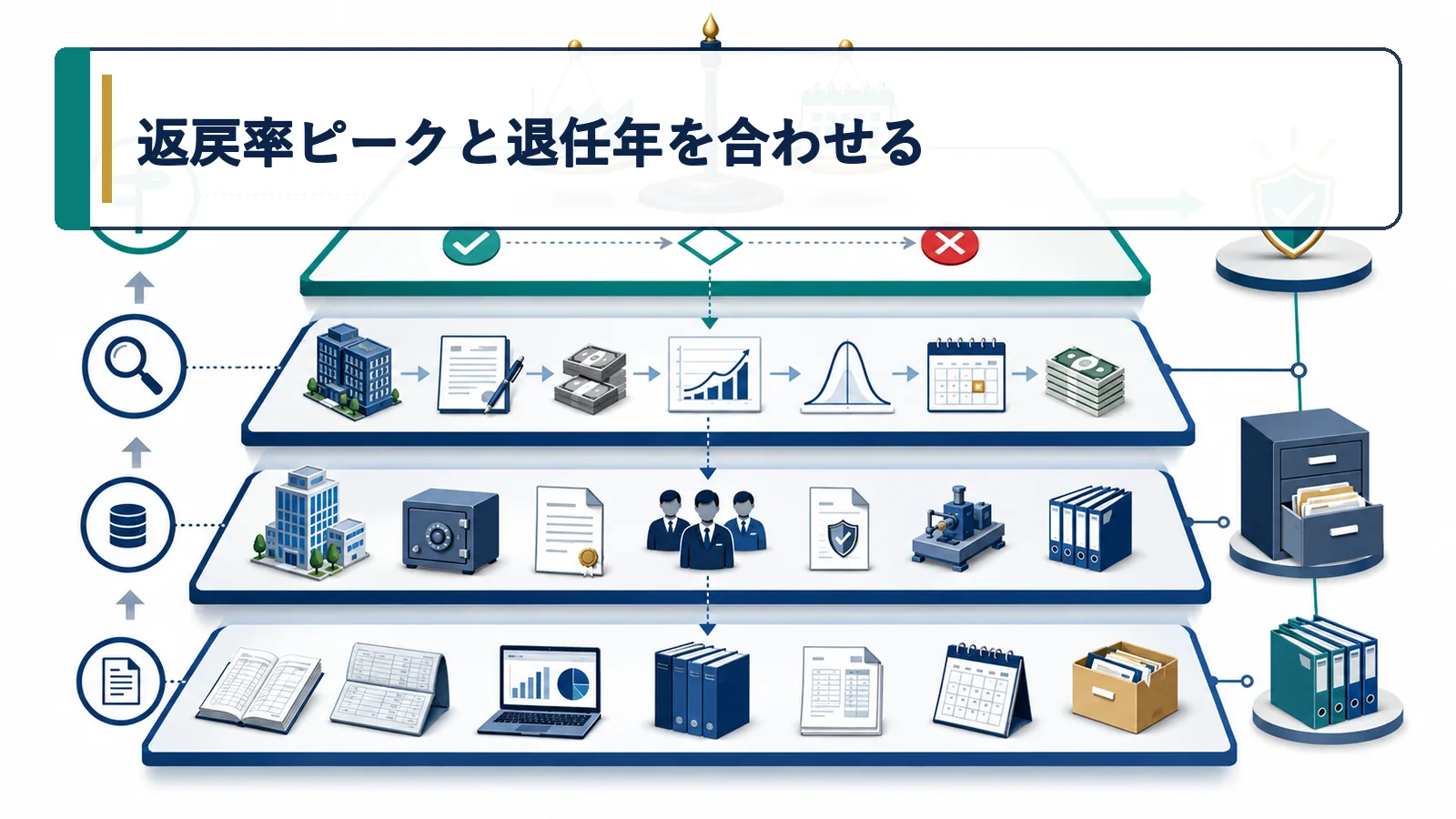 返戻率ピークと退任年を合わせる