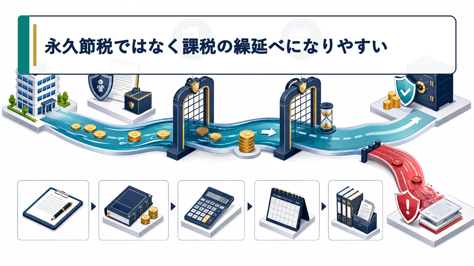 永久節税ではなく課税の繰延べになりやすい