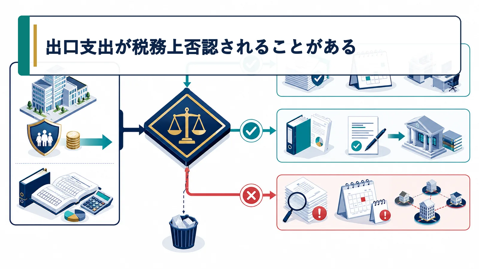 出口支出が税務上否認されることがある