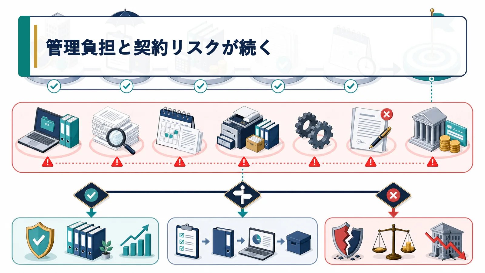 管理負担と契約リスクが続く