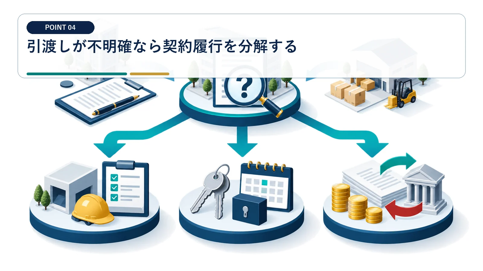 引渡しが不明確なら契約履行を分解する