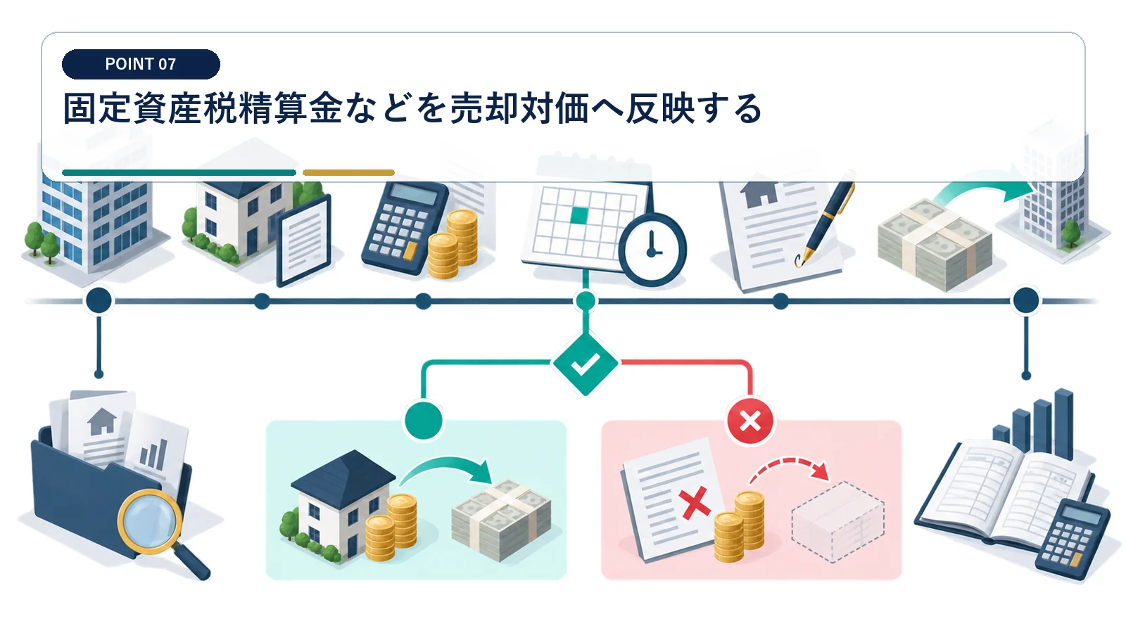 固定資産税精算金などを売却対価へ反映する