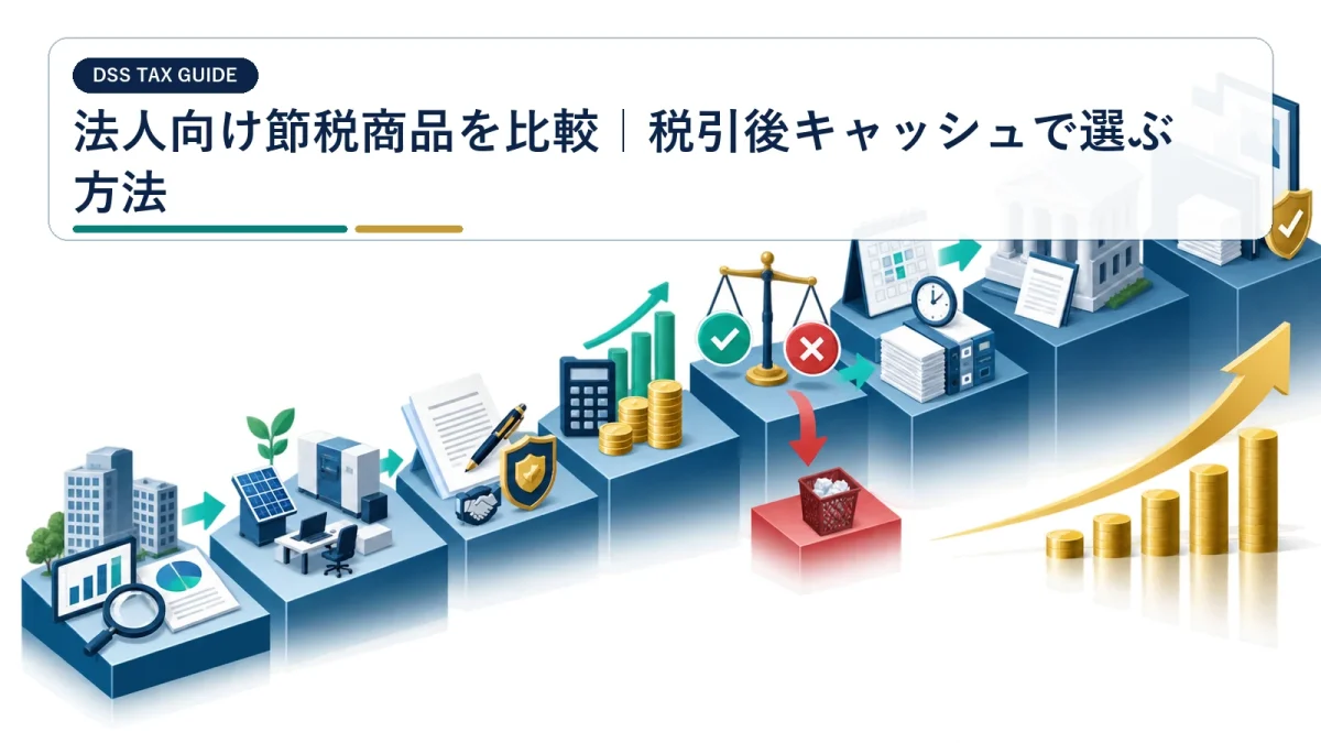 法人向け節税商品を比較｜税引後キャッシュで選ぶ方法