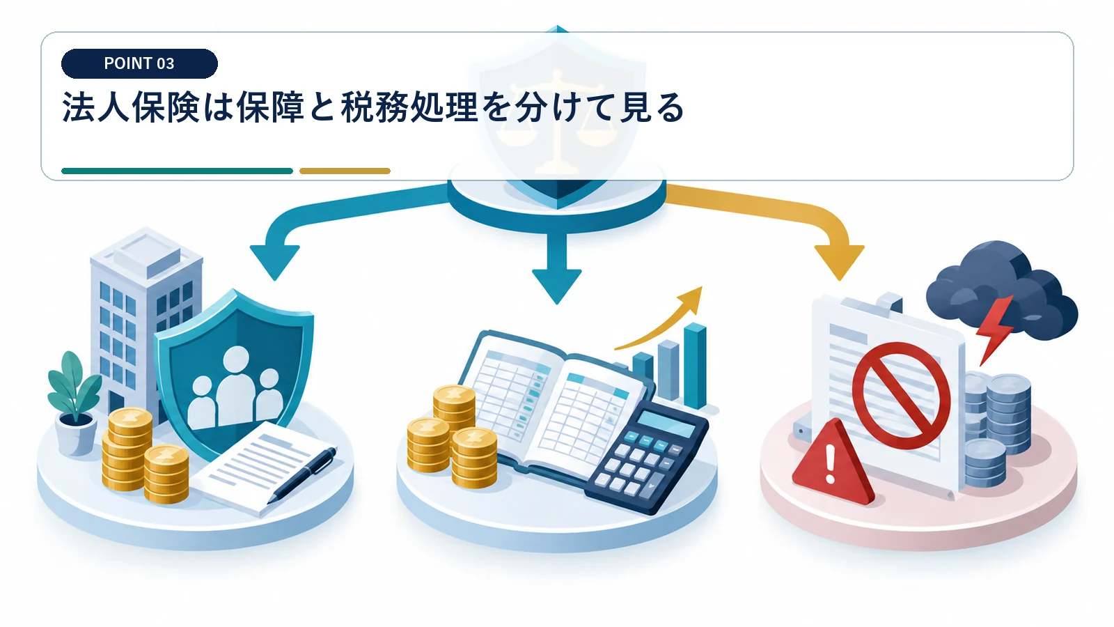 法人保険は保障と税務処理を分けて見る