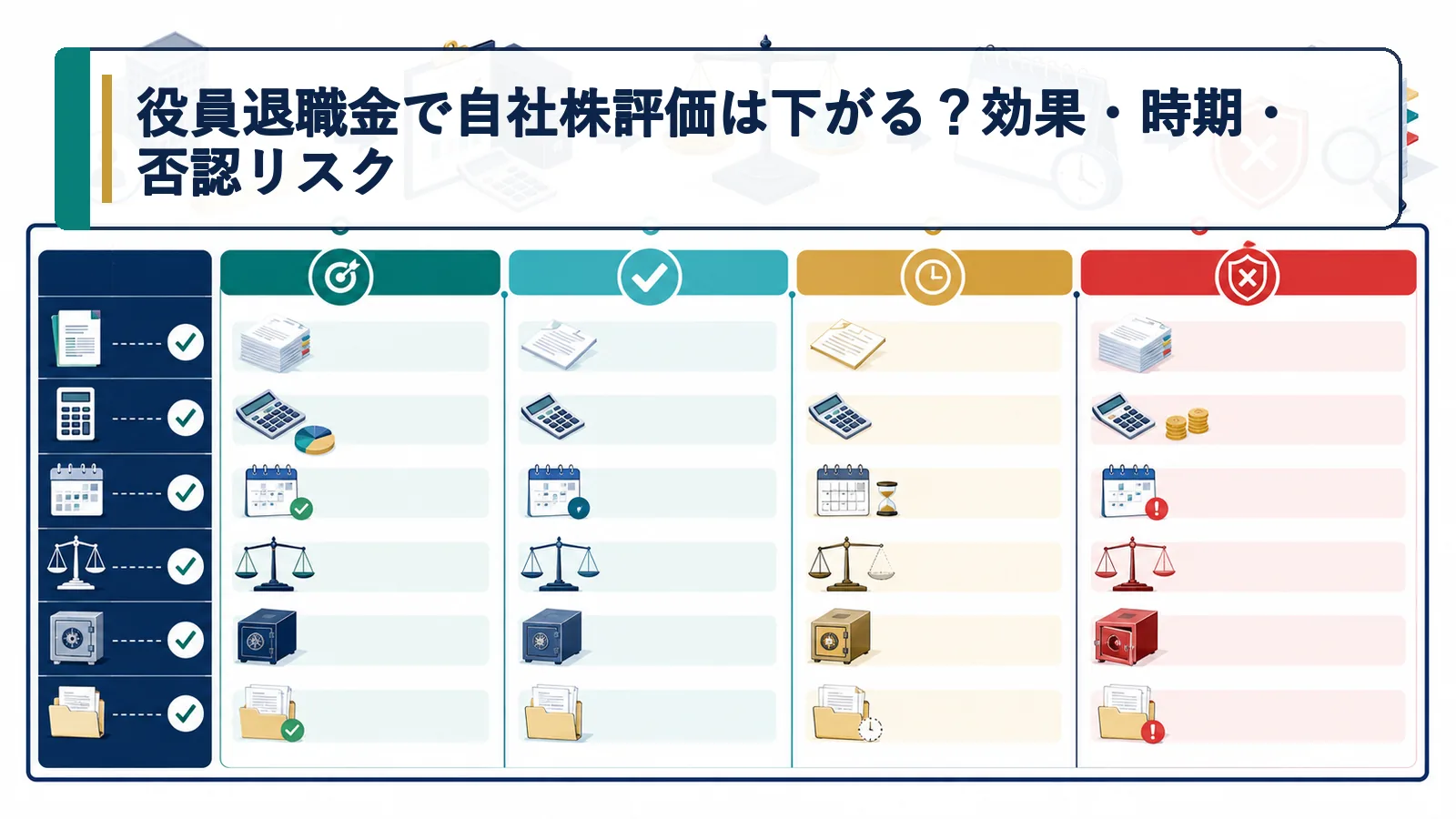 役員退職金で自社株評価は下がる？効果・時期・否認リスク