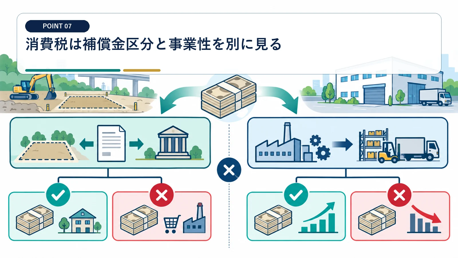 消費税は補償金区分と事業性を別に見る