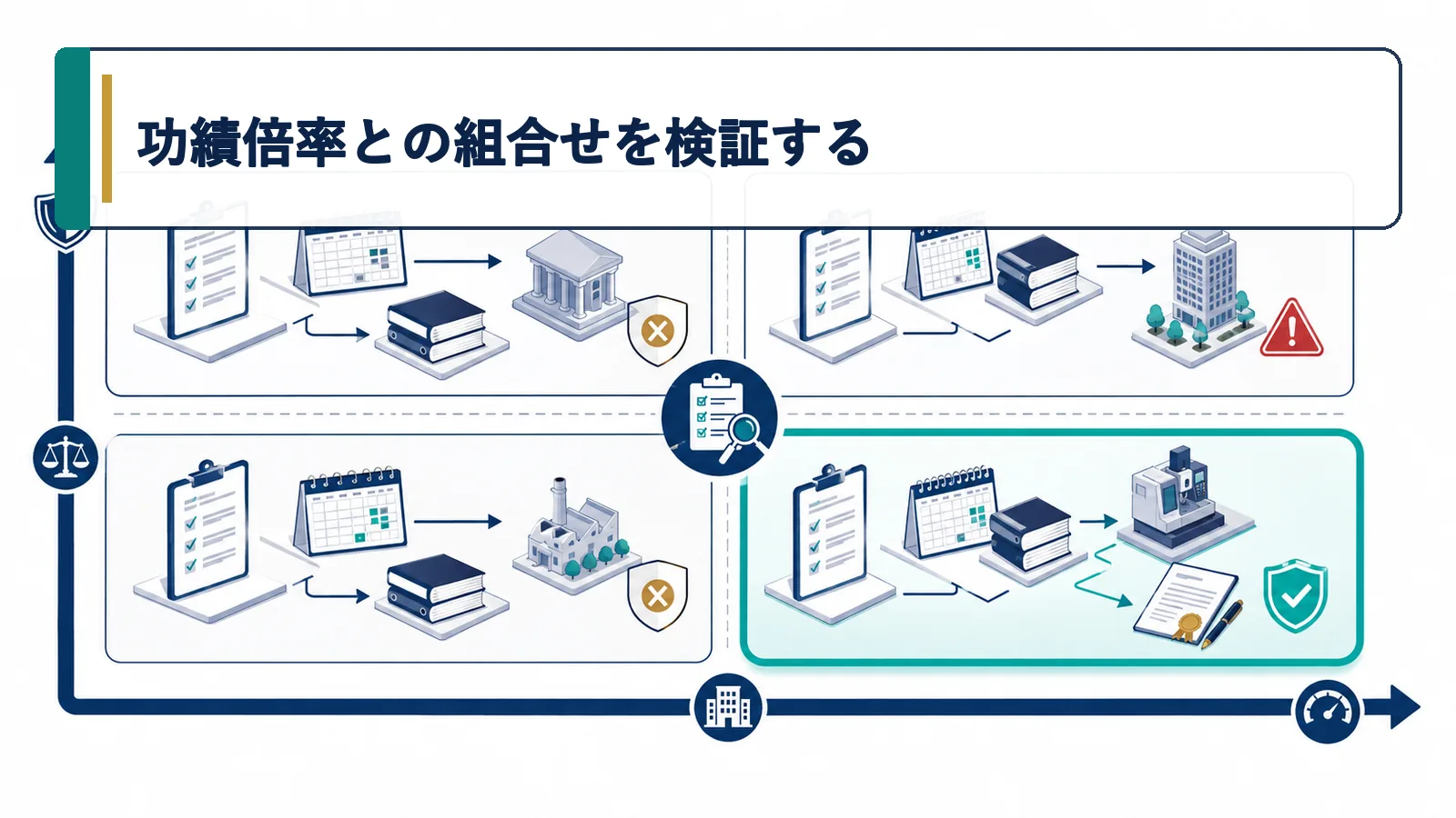功績倍率との組合せを検証する