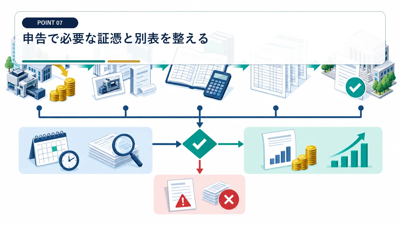 申告で必要な証憑と別表を整える