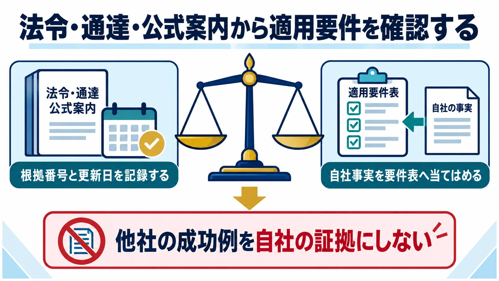 法令・通達・公式案内から適用要件を確認する