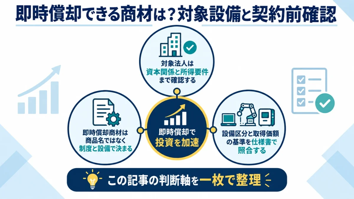 即時償却できる商材は？対象設備と契約前確認