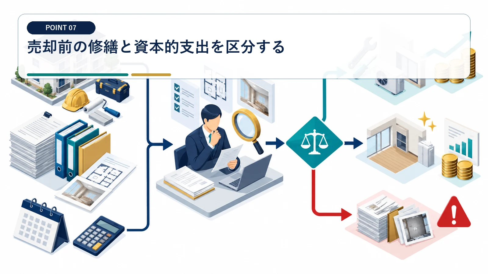 売却前の修繕と資本的支出を区分する