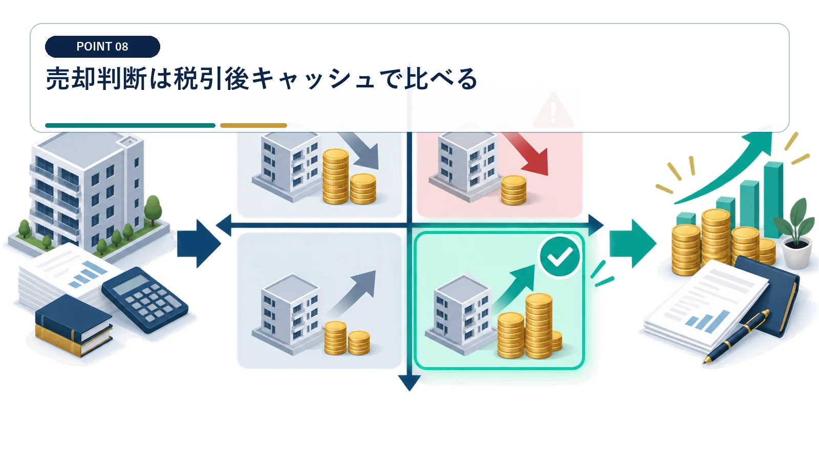 売却判断は税引後キャッシュで比べる