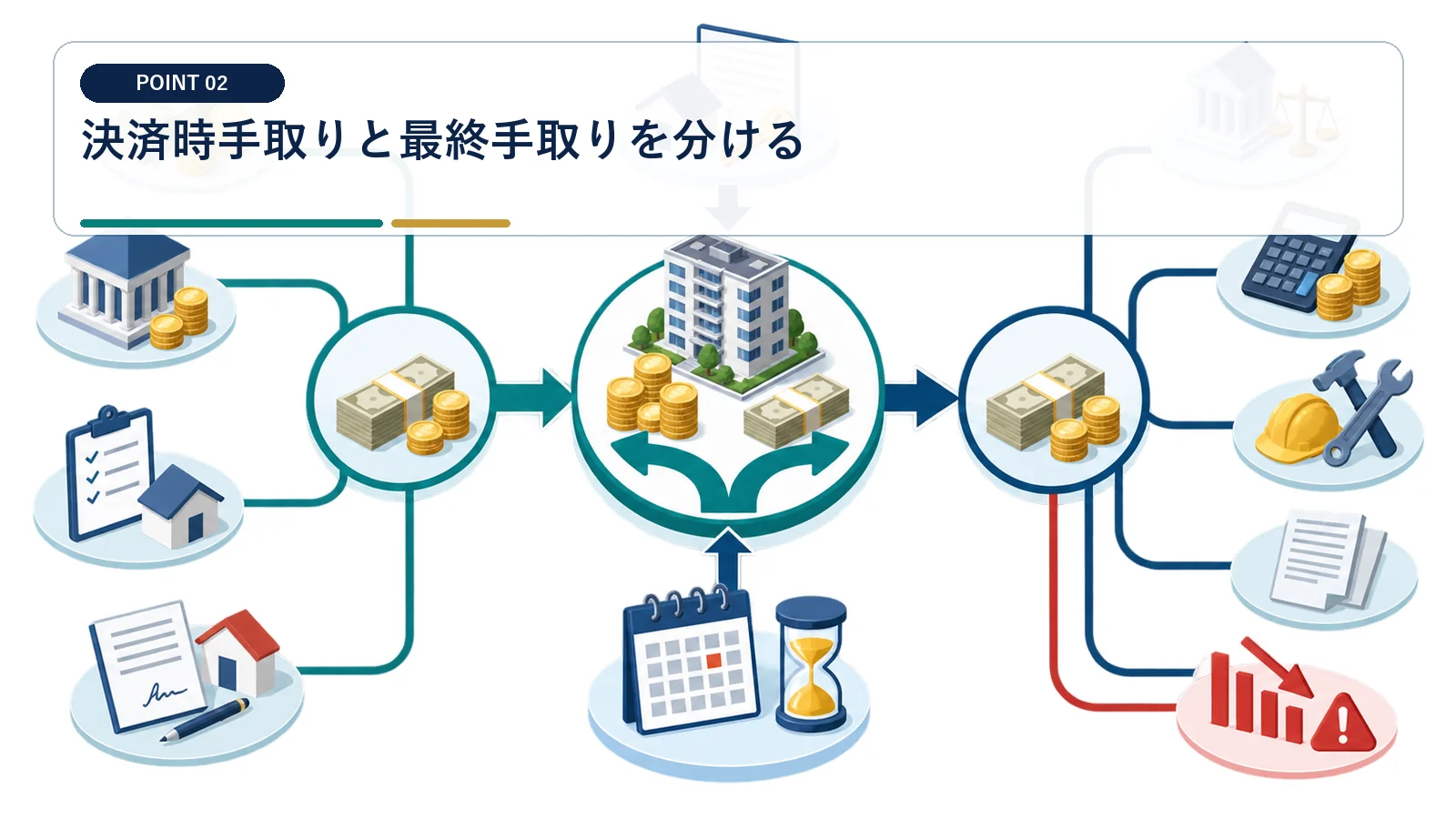 決済時手取りと最終手取りを分ける