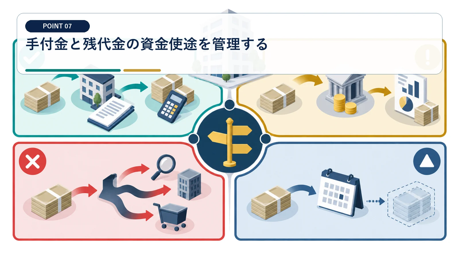 手付金と残代金の資金使途を管理する