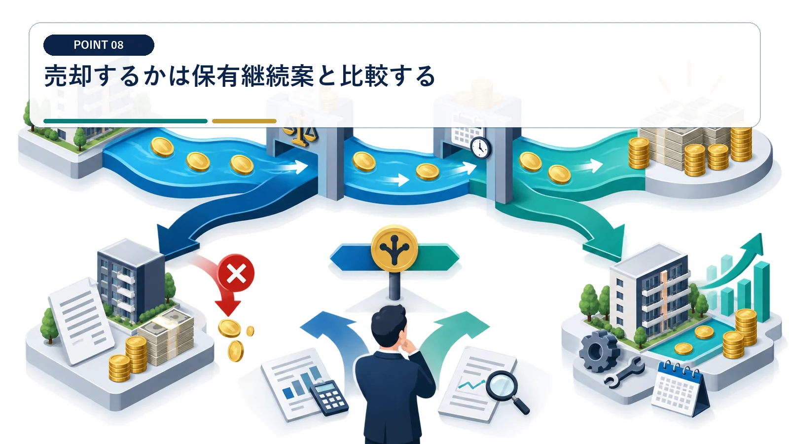 売却するかは保有継続案と比較する