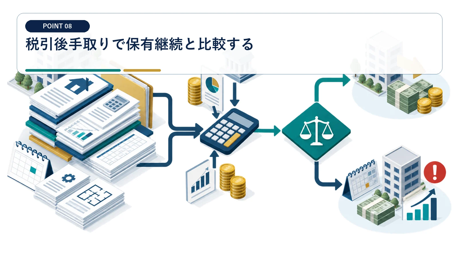 税引後手取りで保有継続と比較する