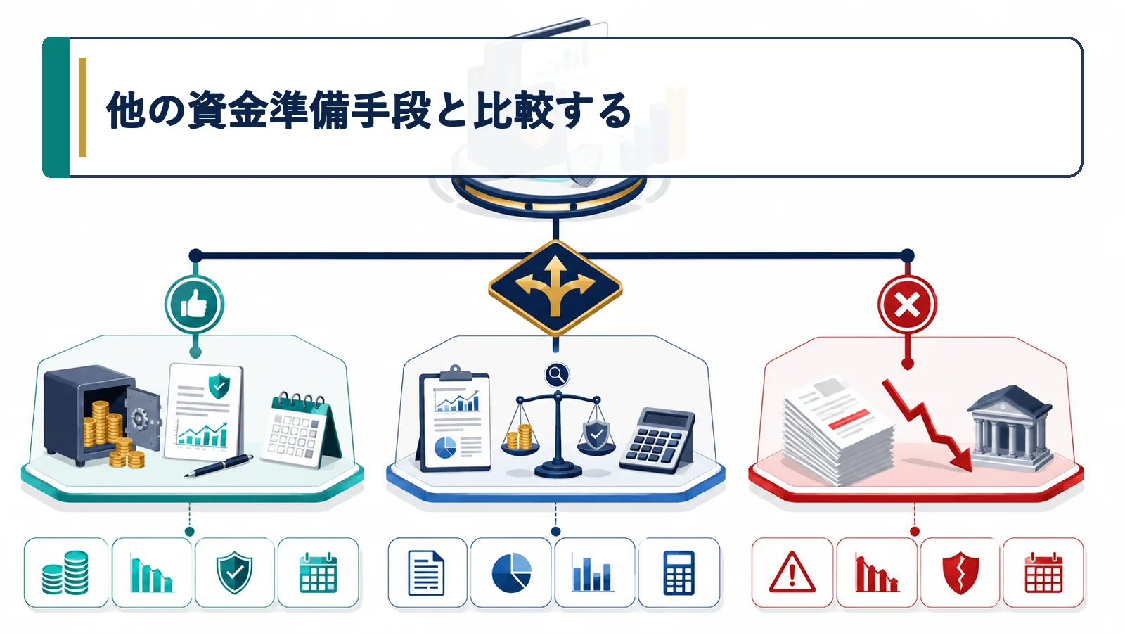 他の資金準備手段と比較する