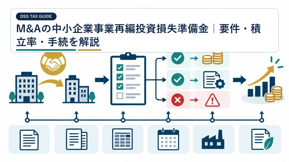 M&Aの中小企業事業再編投資損失準備金｜要件・積立率・手続を解説