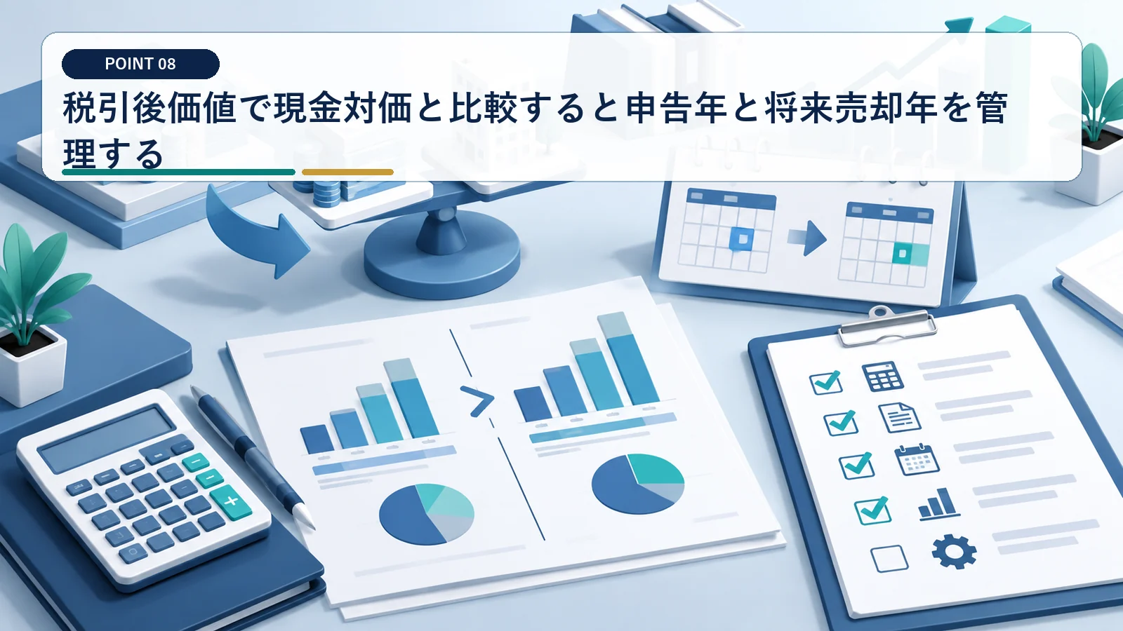 税引後価値で現金対価と比較する