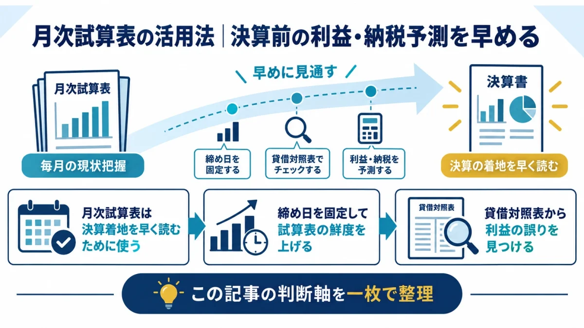 月次試算表の活用法｜決算前の利益・納税予測を早める