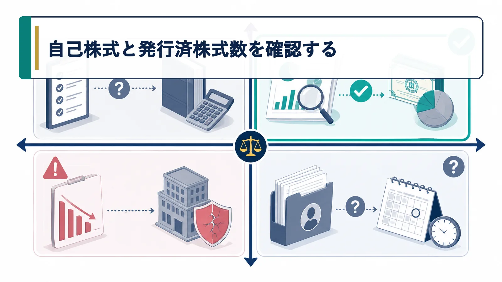 自己株式と発行済株式数を確認する