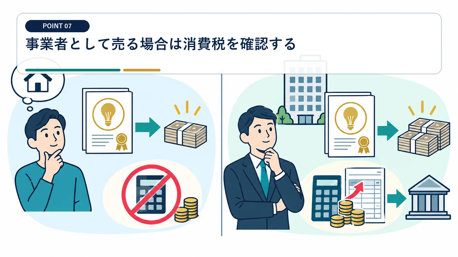 事業者として売る場合は消費税を確認する