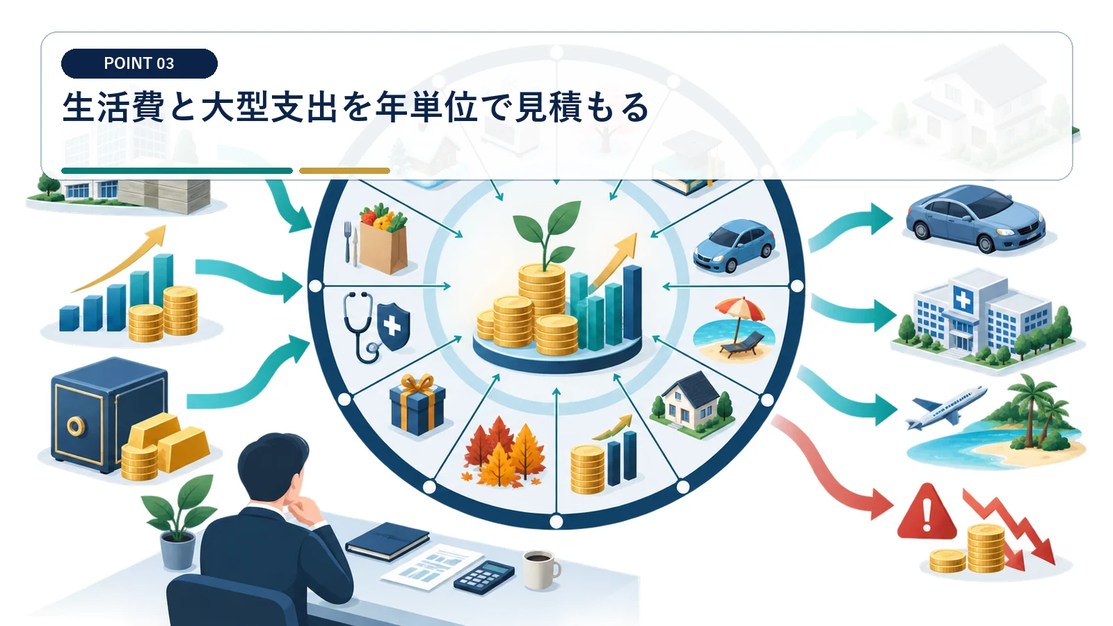 生活費と大型支出を年単位で見積もる
