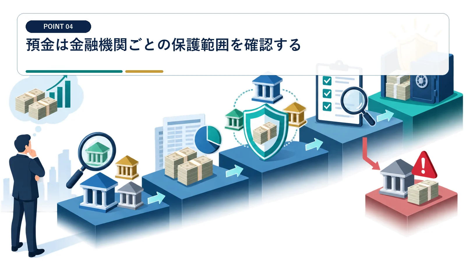 預金は金融機関ごとの保護範囲を確認する