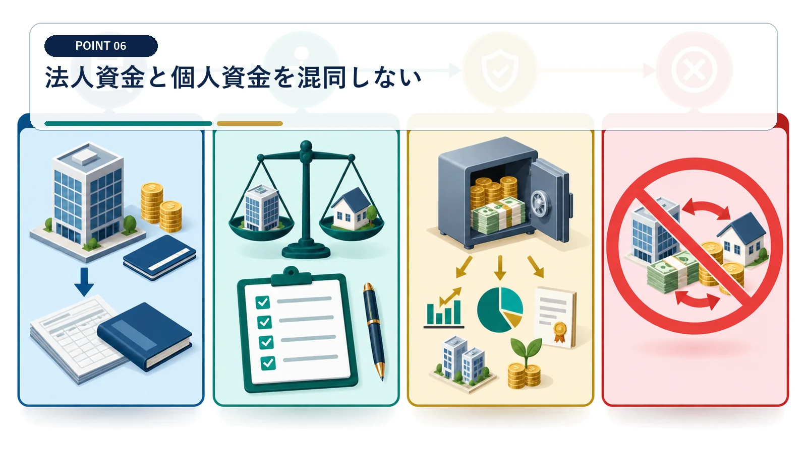 法人資金と個人資金を混同しない