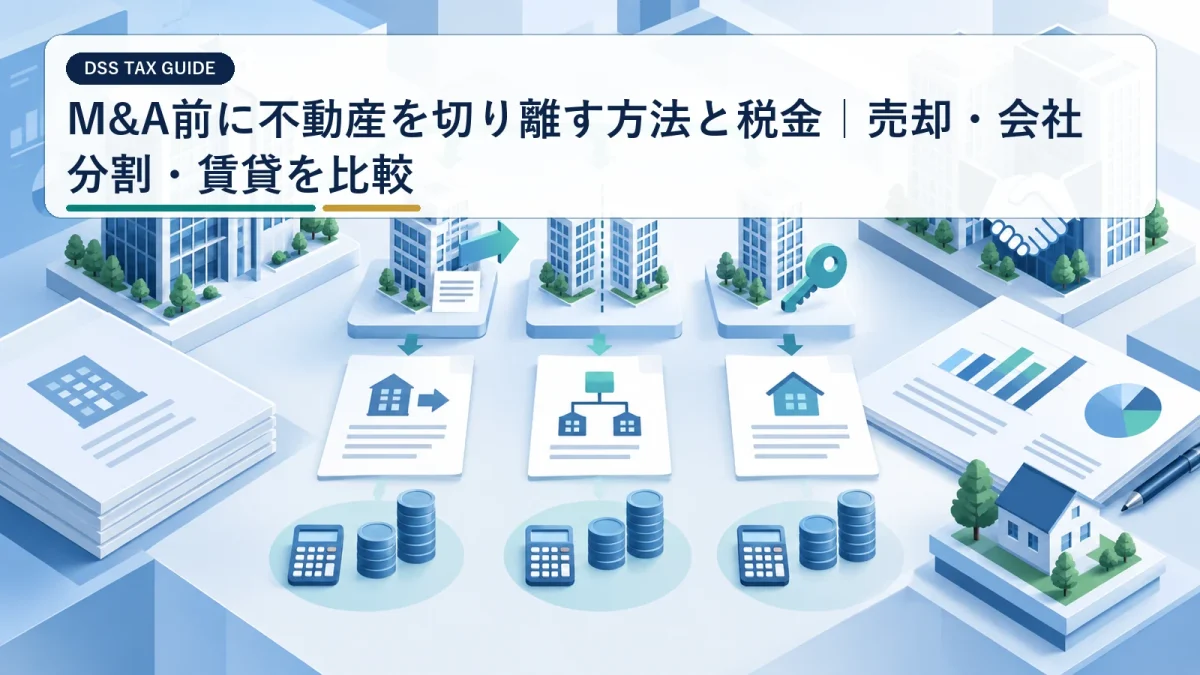 M&A前に不動産を切り離す方法と税金｜売却・会社分割・賃貸を比較