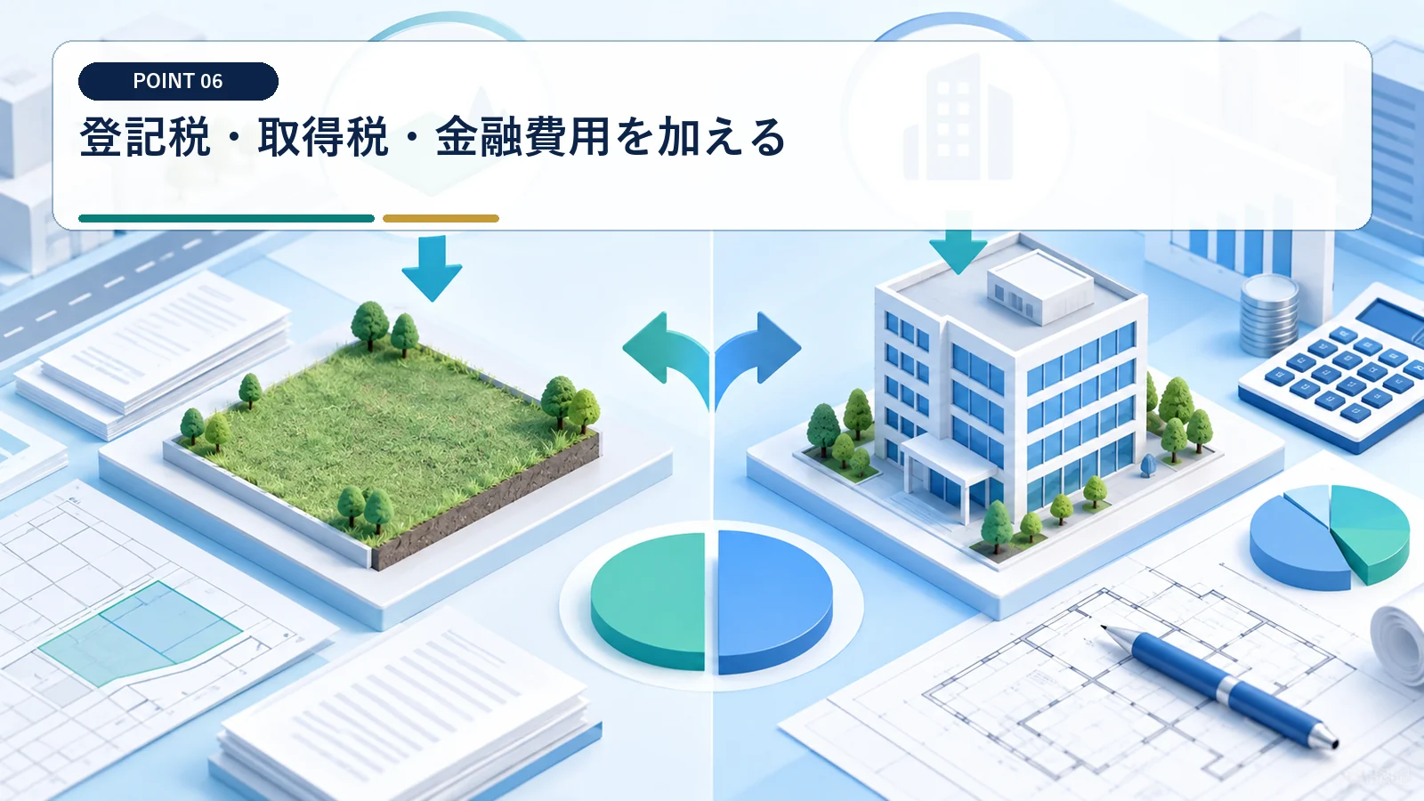 登記税・取得税・金融費用を加える