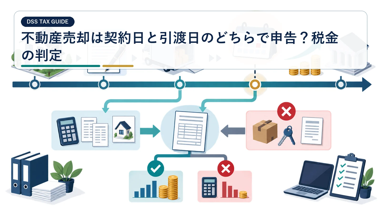 不動産売却は契約日と引渡日のどちらで申告？税金の判定
