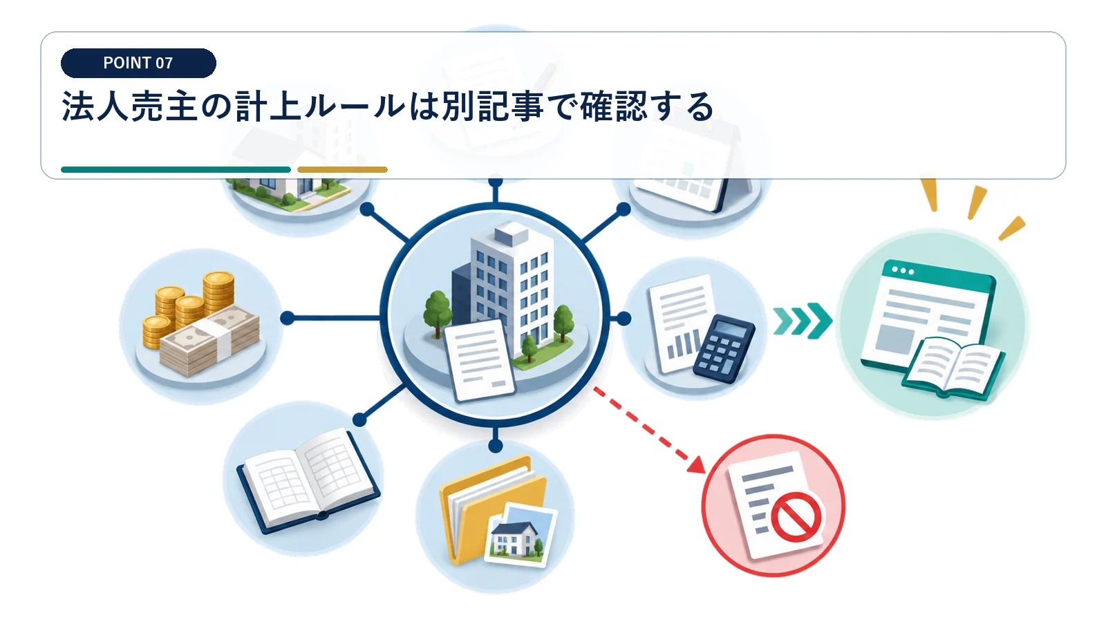 法人売主の計上ルールは別記事で確認する