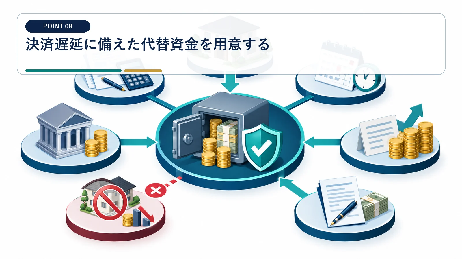 決済遅延に備えた代替資金を用意する