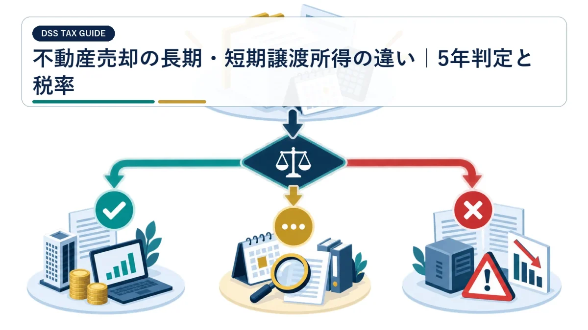 不動産売却の長期・短期譲渡所得の違い｜5年判定と税率