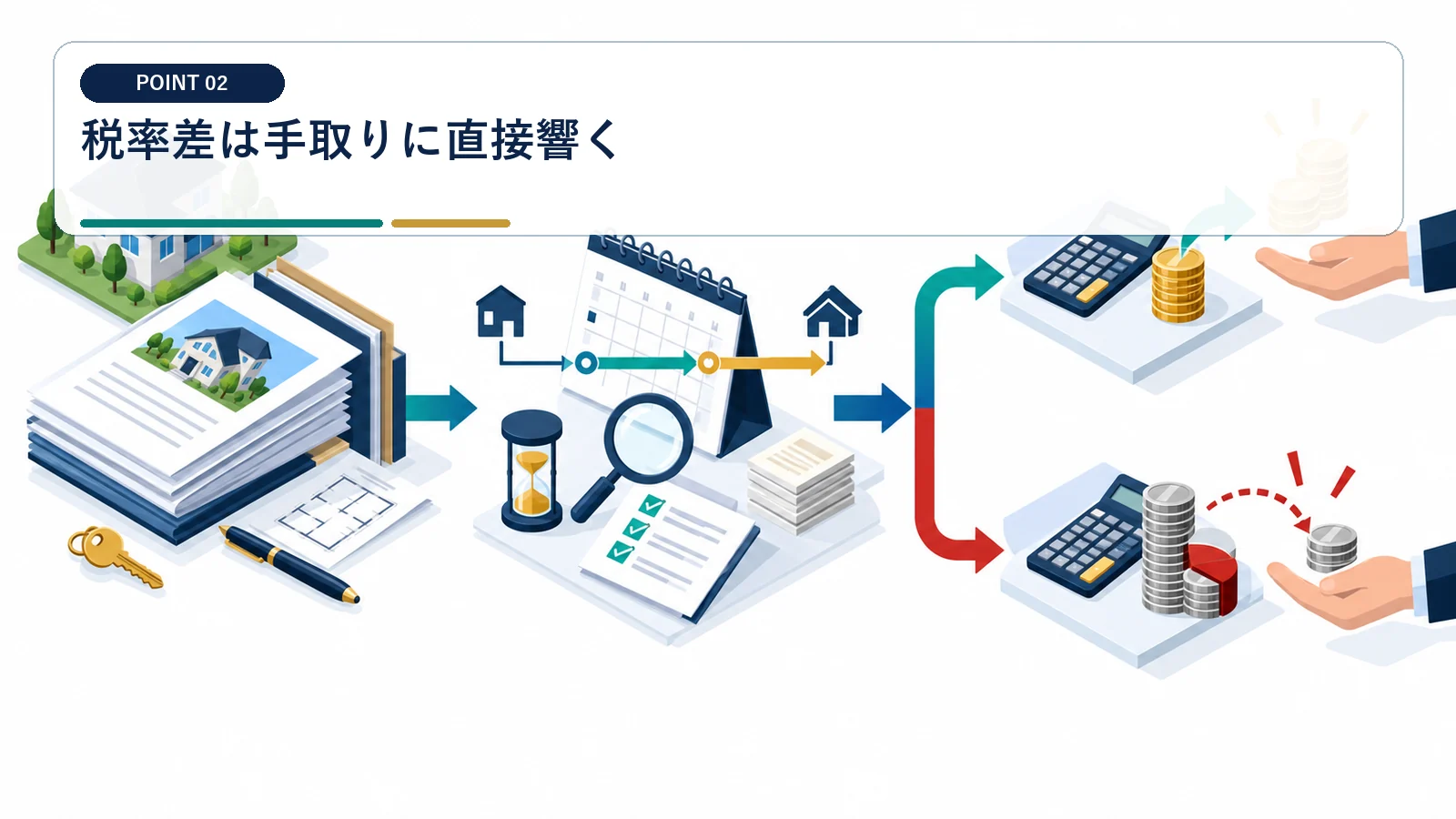 税率差は手取りに直接響く