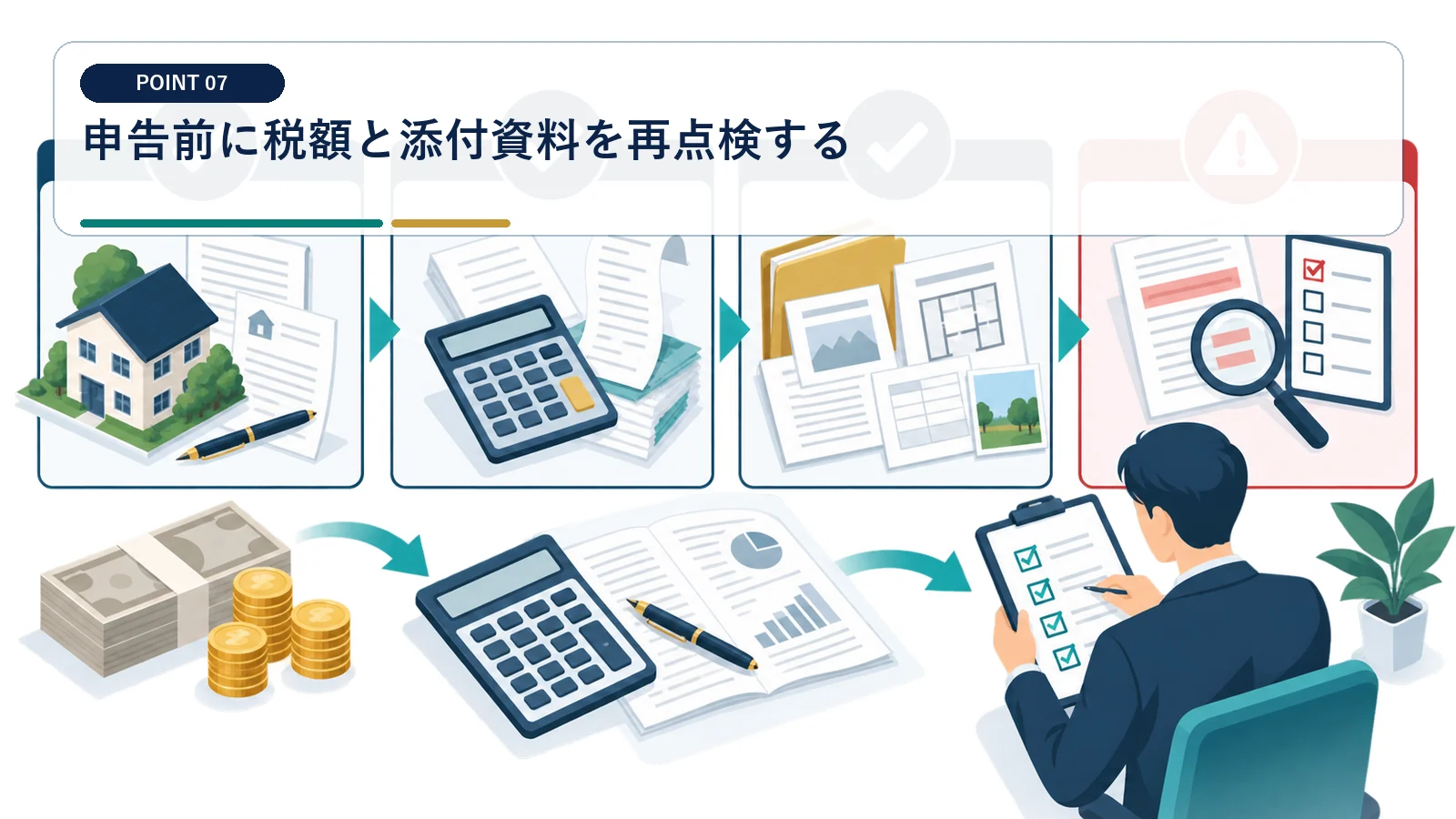 申告前に税額と添付資料を再点検する