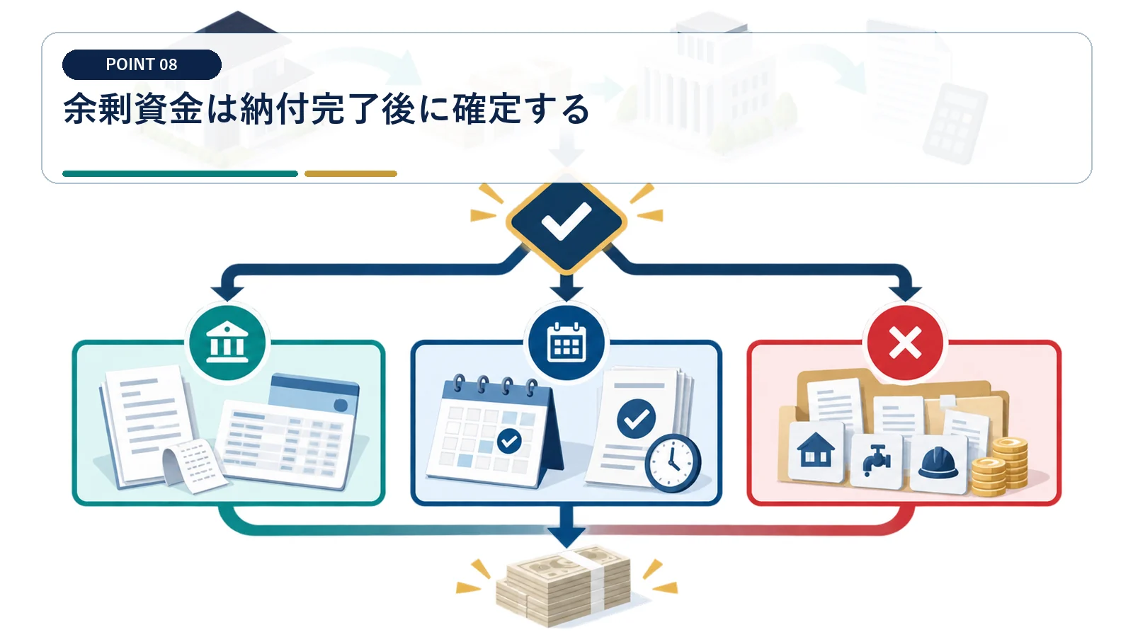 余剰資金は納付完了後に確定する