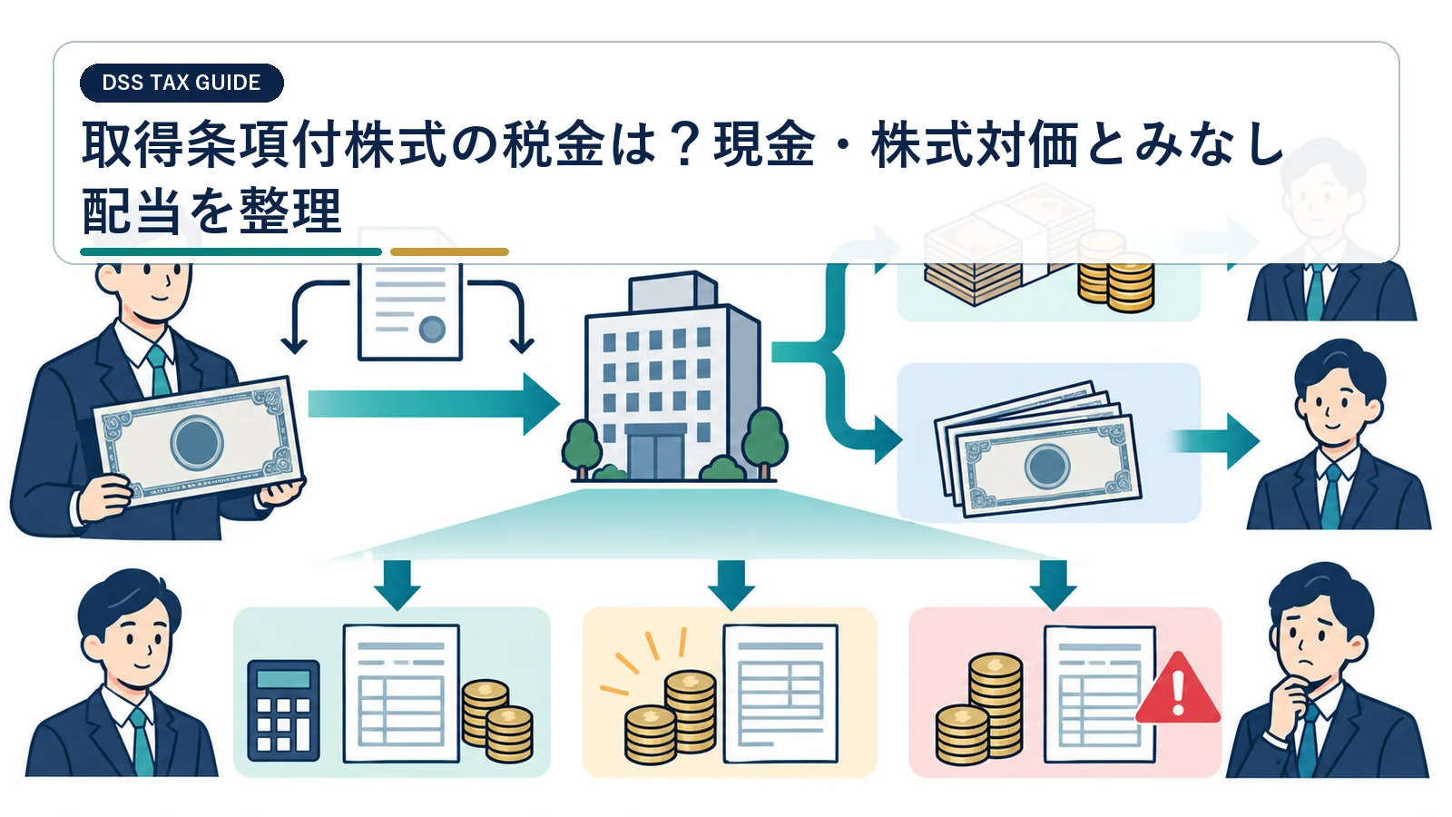 取得条項付株式の税金は?現金・株式対価とみなし配当を整理