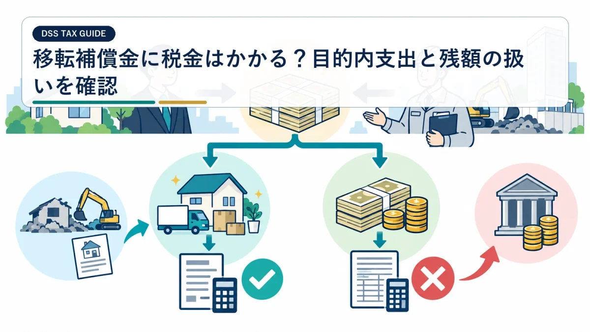 移転補償金に税金はかかる？目的内支出と残額の扱いを確認