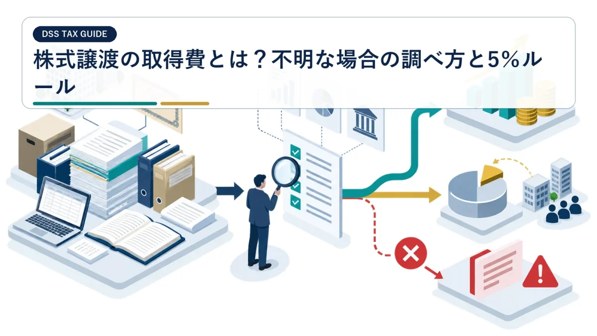 株式譲渡の取得費とは？不明な場合の調べ方と5％ルール