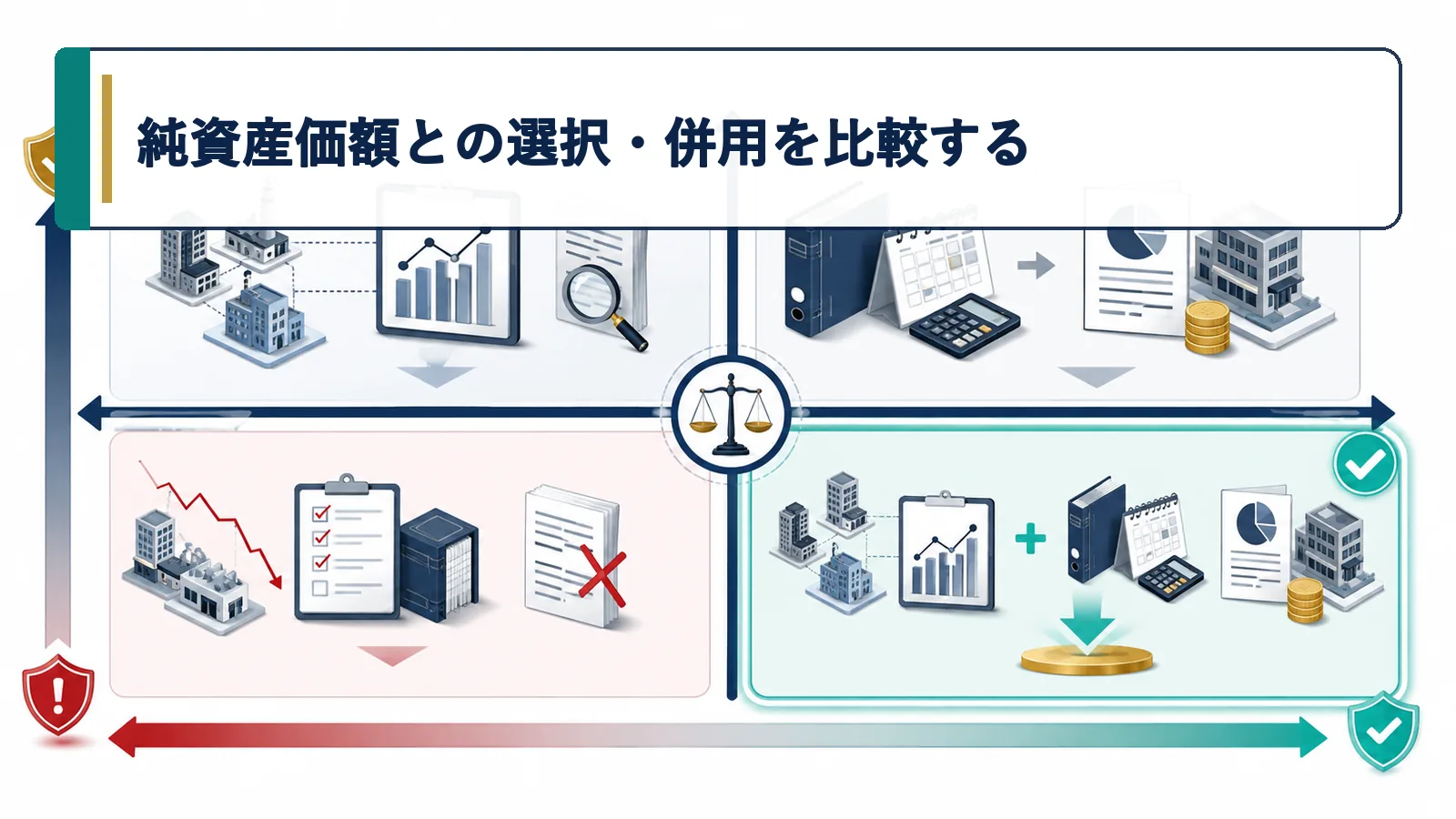 純資産価額との選択・併用を比較する