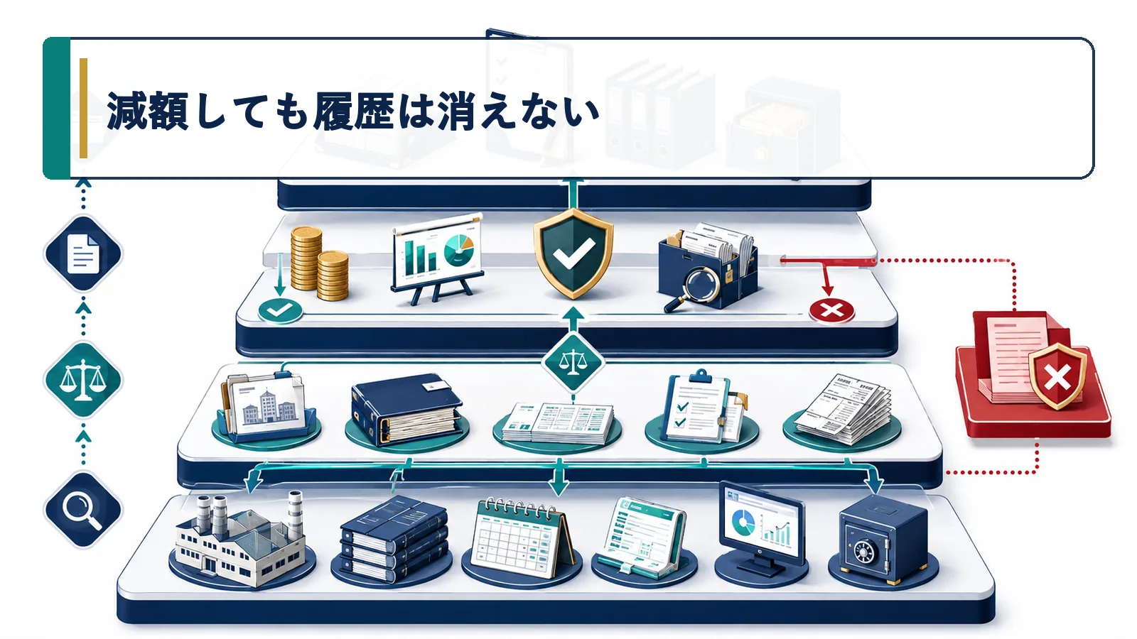 減額しても履歴は消えない
