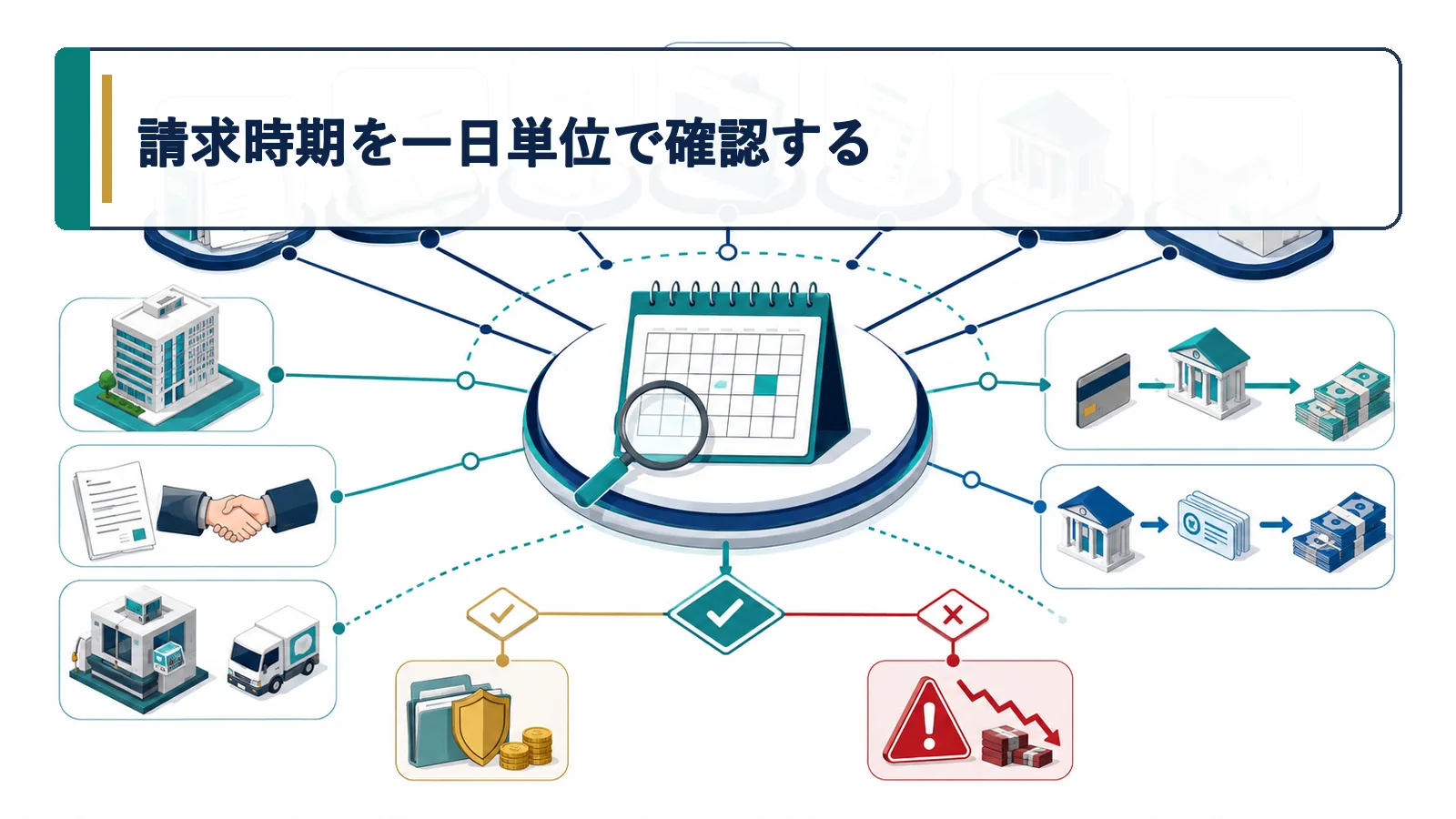 請求時期を一日単位で確認する
